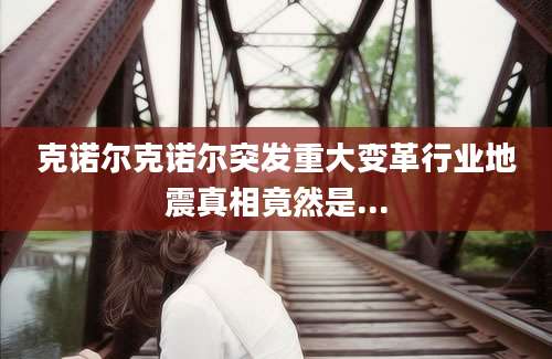 克诺尔克诺尔突发重大变革行业地震真相竟然是...