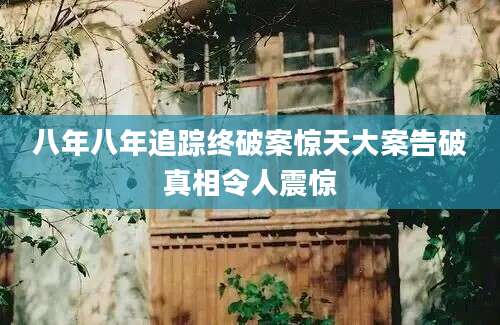 八年八年追踪终破案惊天大案告破真相令人震惊