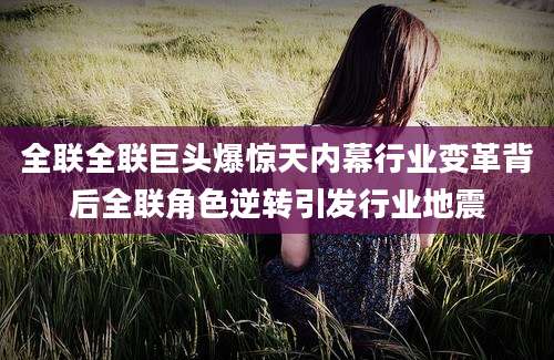 全联全联巨头爆惊天内幕行业变革背后全联角色逆转引发行业地震