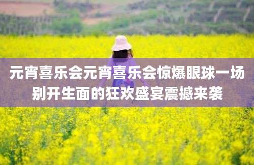 元宵喜乐会元宵喜乐会惊爆眼球一场别开生面的狂欢盛宴震撼来袭