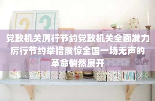 党政机关厉行节约党政机关全面发力厉行节约举措震惊全国一场无声的革命悄然展开