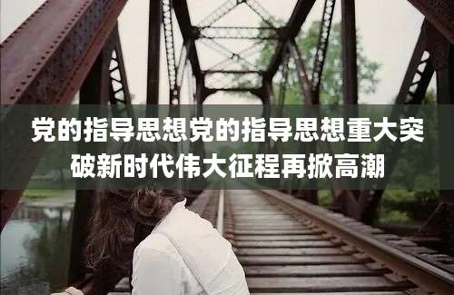 党的指导思想党的指导思想重大突破新时代伟大征程再掀高潮
