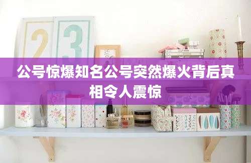 公号惊爆知名公号突然爆火背后真相令人震惊