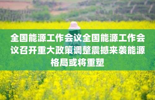 全国能源工作会议全国能源工作会议召开重大政策调整震撼来袭能源格局或将重塑