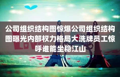 公司组织结构图惊爆公司组织结构图曝光内部权力格局大洗牌员工惊呼谁能坐稳江山