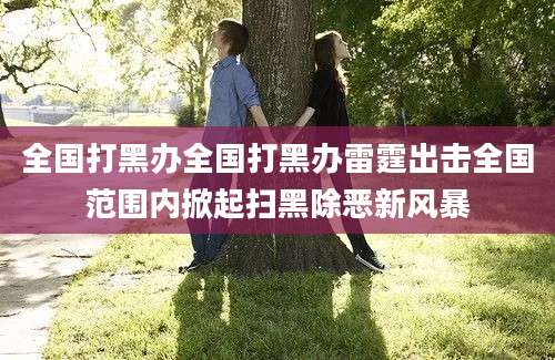全国打黑办全国打黑办雷霆出击全国范围内掀起扫黑除恶新风暴