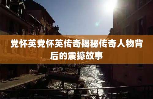 党怀英党怀英传奇揭秘传奇人物背后的震撼故事