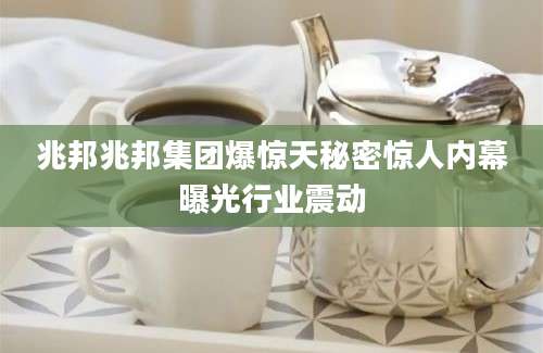 兆邦兆邦集团爆惊天秘密惊人内幕曝光行业震动